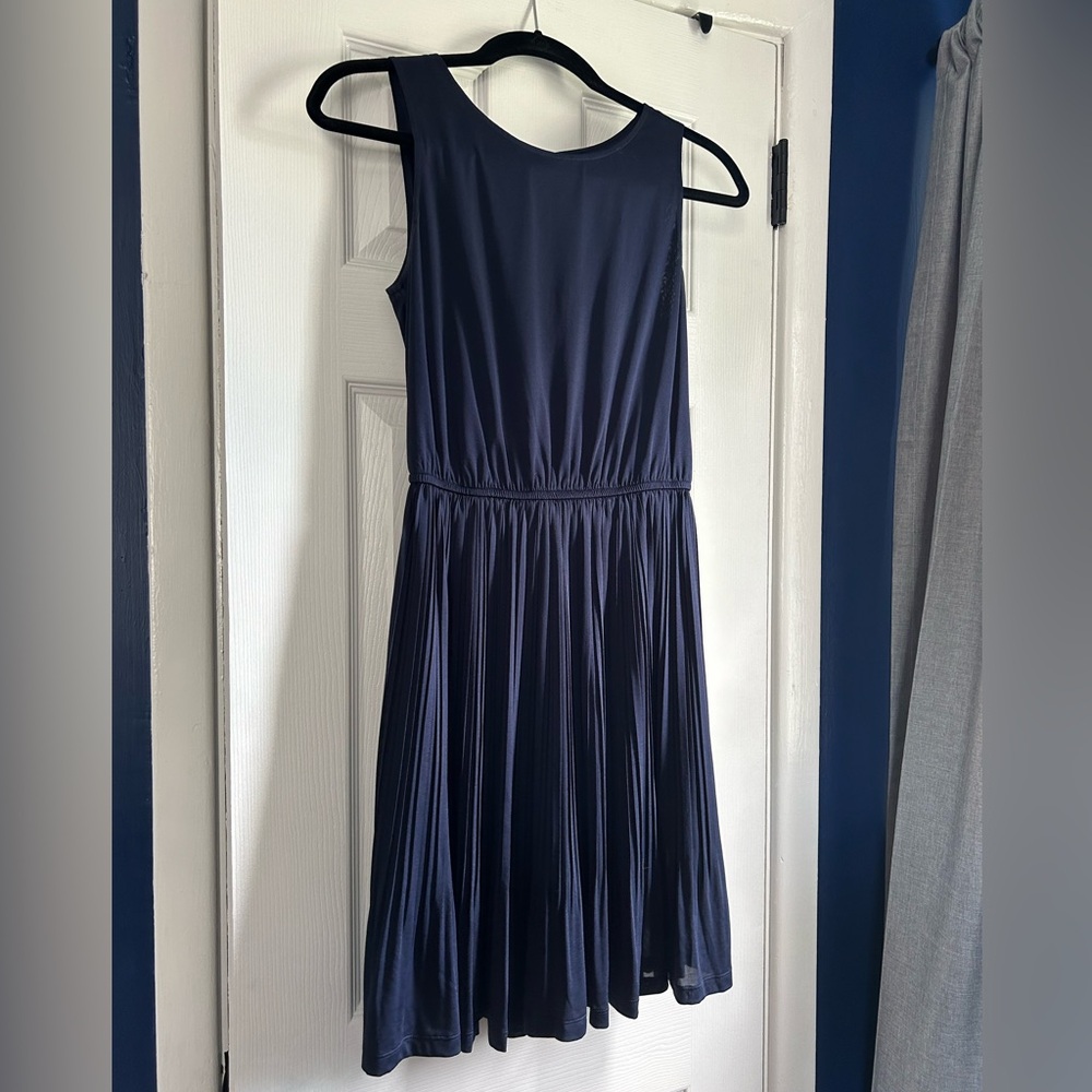 Mossimo pleated sleeveless navy dress XS